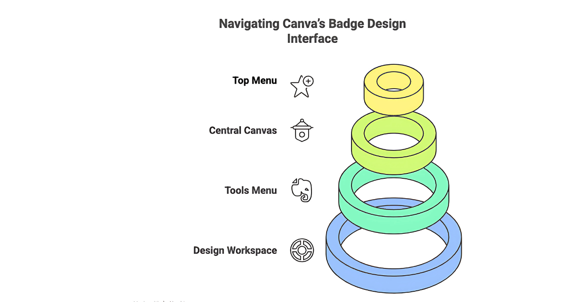 image showing navigating Canva’s Badge Design Interface
